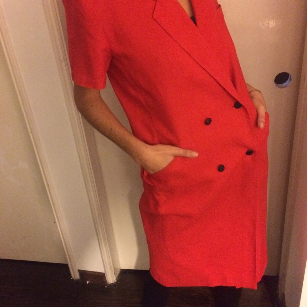 MaxMara shortsleeve doublebreasted red dress